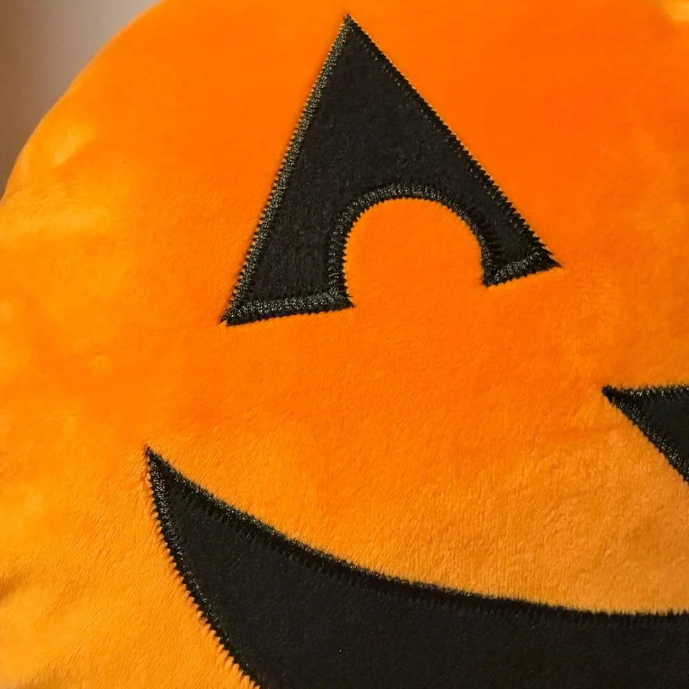 Halloween Jack O Lantern Pumpkin Pillow Plush Orange Stuffed Animal Decor Toy